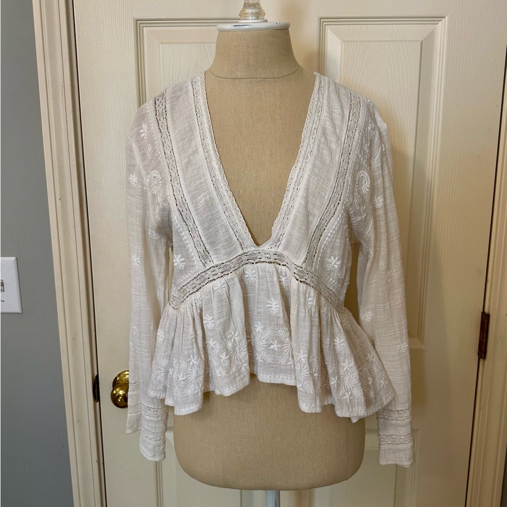 UO Embroidered Blouse